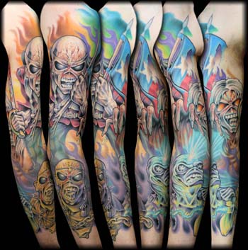 Looking for unique  Tattoos? Iron Maiden sleeve